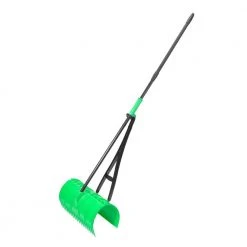 17 in. 3-in-1 Lime Green Ergonomic Pickup Rake with Telescopic Rubber Grip Steel Handle by Amazing Rake