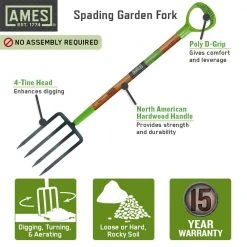 26 in. 4-Tine Forged Spading Garden Fork by Ames 14 26 in. 4-Tine Forged Spading Garden Fork by Ames -GARDEN TOOLS Shop ames garden forks 2916400 fa 1000