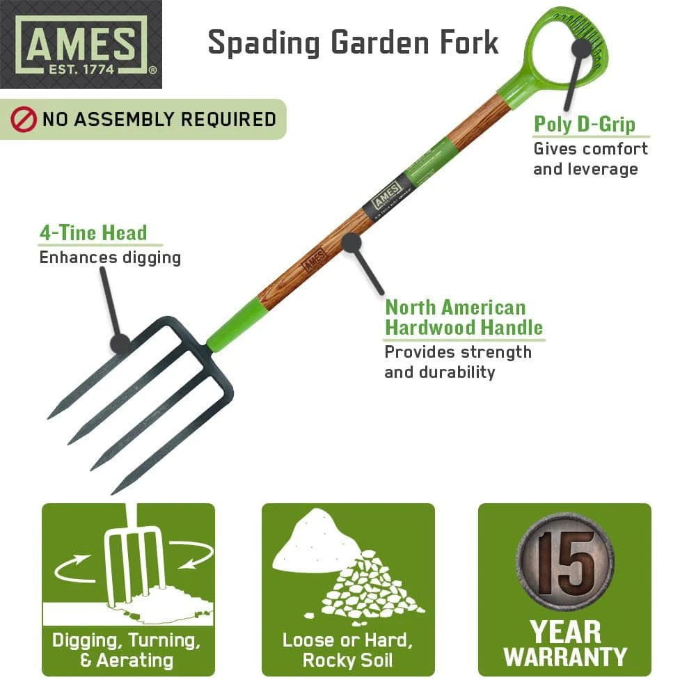 26 in. 4-Tine Forged Spading Garden Fork by Ames 8 26 in. 4-Tine Forged Spading Garden Fork by Ames - Image 6