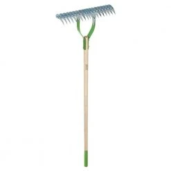 54 in. Hardwood Handle 19-Tine Adjustable Thatch Rake by Ames