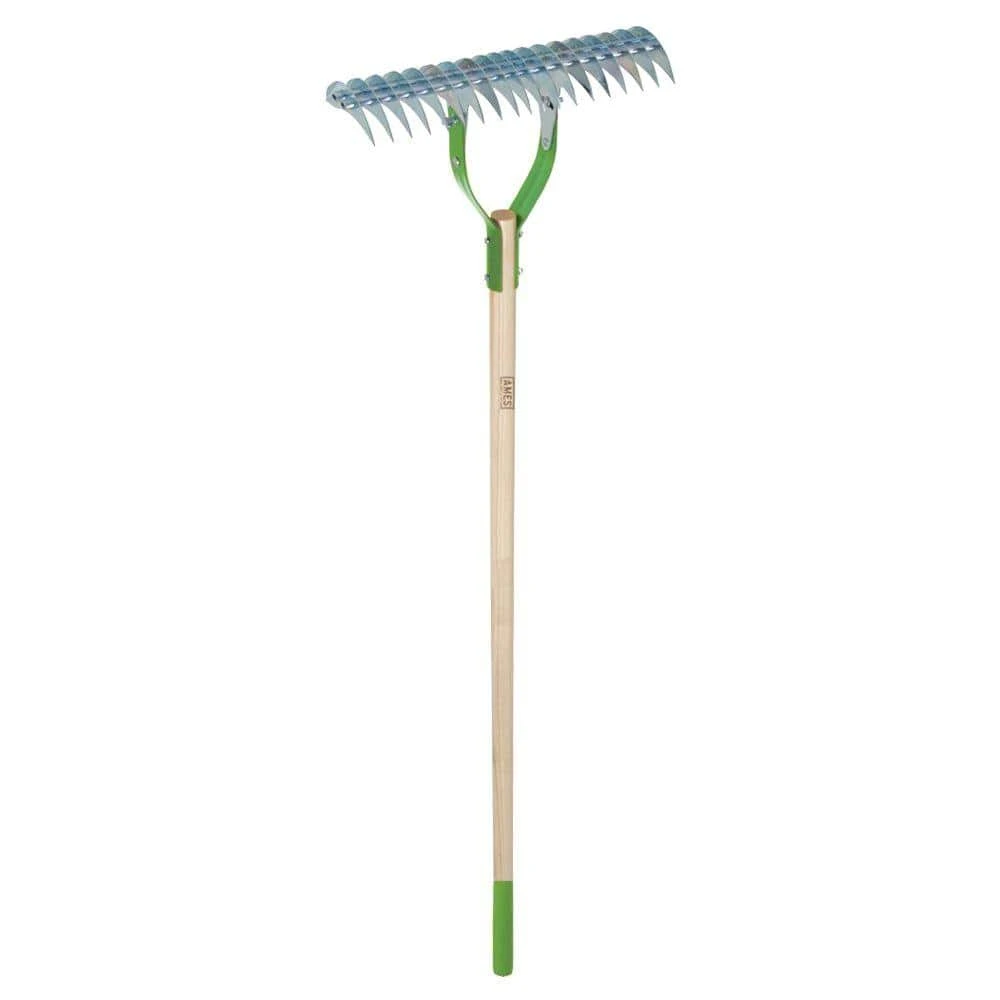 54 in. Hardwood Handle 19-Tine Adjustable Thatch Rake by Ames 3 54 in. Hardwood Handle 19-Tine Adjustable Thatch Rake by Ames