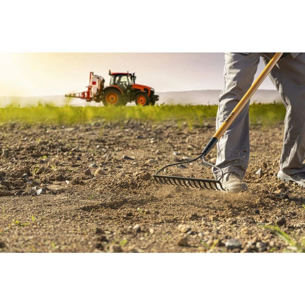 47 in. L Wood Handle 14-Tines Garden Bow Rake by Anvil 7 47 in. L Wood Handle 14-Tines Garden Bow Rake by Anvil - Image 5