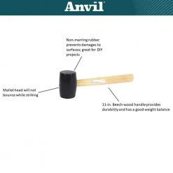 16 oz. Black Rubber Head Mallet by Anvil -GARDEN TOOLS Shop anvil mallets 99974 4f 1000
