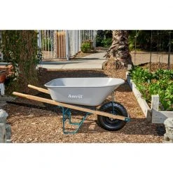6 cu. ft. Steel Tub Wheelbarrow with Wooden Handles and Pneumatic Tire by Anvil 22 6 cu. ft. Steel Tub Wheelbarrow with Wooden Handles and Pneumatic Tire by Anvil -GARDEN TOOLS Shop anvil wheelbarrows awb1006 1f 1000