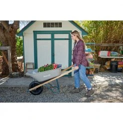 6 cu. ft. Steel Tub Wheelbarrow with Wooden Handles and Pneumatic Tire by Anvil 18 6 cu. ft. Steel Tub Wheelbarrow with Wooden Handles and Pneumatic Tire by Anvil -GARDEN TOOLS Shop anvil wheelbarrows awb1006 66 1000