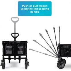 2.541 cu. ft. 4-Wheeled Collapsible Fabric Garden Cart by BLACK+DECKER -GARDEN TOOLS Shop black decker garden carts bdstctbk01 4f 1000