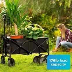 2.541 cu. ft. 4-Wheeled Collapsible Fabric Garden Cart by BLACK+DECKER -GARDEN TOOLS Shop black decker garden carts bdstctbk01 fa 1000