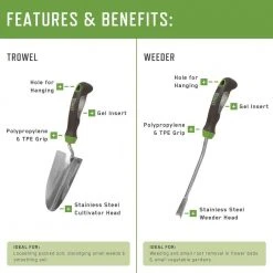 6-Piece Garden Tool Set - Hand Trowel, Hand Weeder, Hand Rake, Hand Transplanter, Hand Scoop and Hand Cultivator by Ames -GARDEN TOOLS Shop brown and green ames garden tool sets 24451009 4f 1000