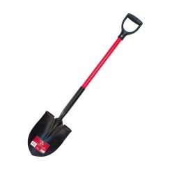 35.5 in. Fiberglass D-Grip Handle 14-Gauge Steel Round Point Shovel by Bully Tools
