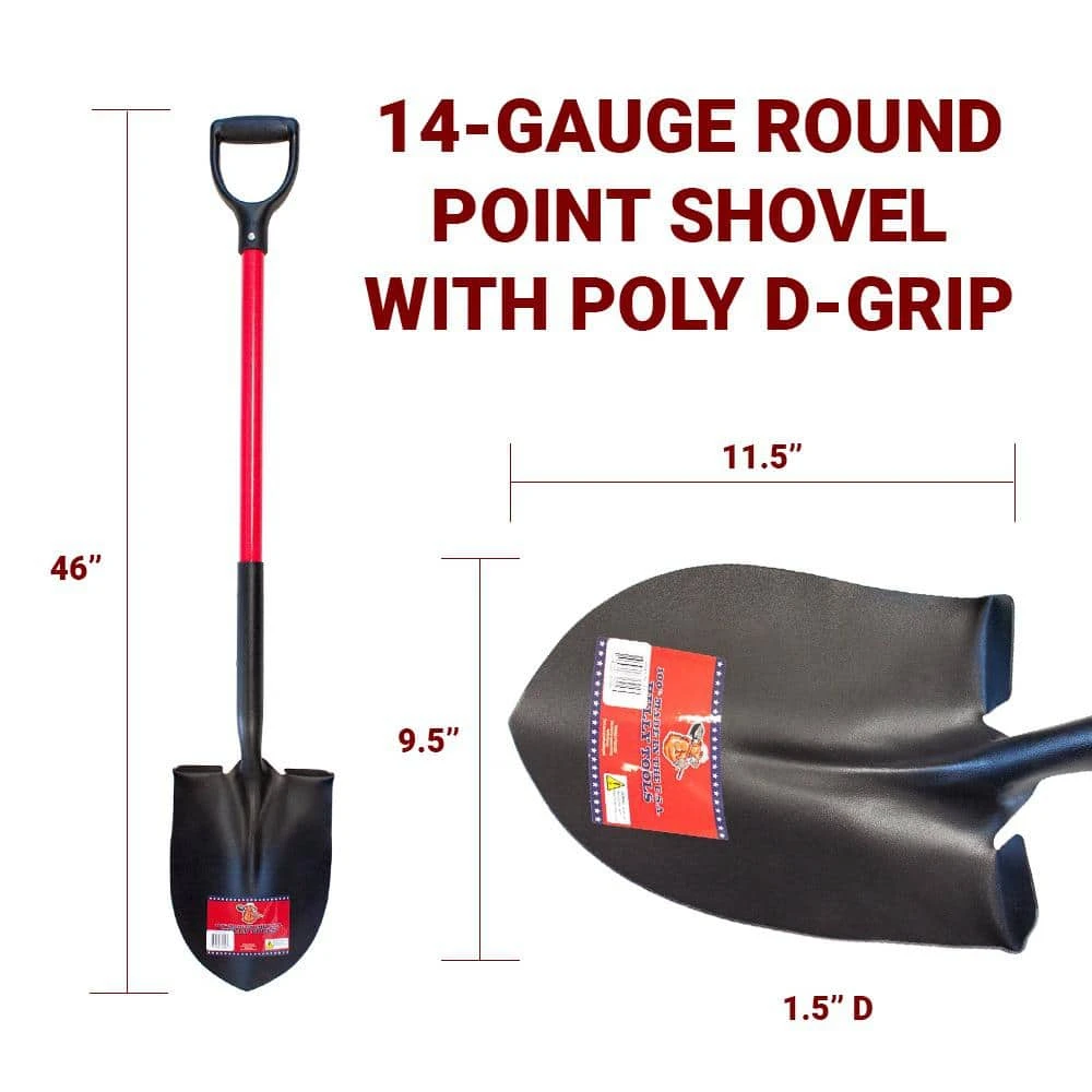 35.5 in. Fiberglass D-Grip Handle 14-Gauge Steel Round Point Shovel by Bully Tools 8 35.5 in. Fiberglass D-Grip Handle 14-Gauge Steel Round Point Shovel by Bully Tools - Image 6