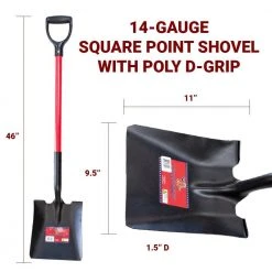 35 in. Fiberglass D-Grip Handle 14-Gauge Steel Square Point Shovel by Bully Tools -GARDEN TOOLS Shop bully tools shovels 62520 76 1000