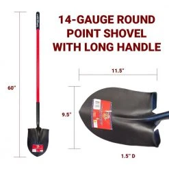 14-Gauge Round Point Shovel with Fiberglass Long Handle by Bully Tools -GARDEN TOOLS Shop bully tools shovels 82515 44 1000