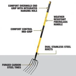 52 in. Fiberglass Handle 5-Tine Garden Fork by DEWALT -GARDEN TOOLS Shop dewalt garden forks dxlha2615 40 1000