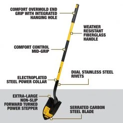 49 in. Fiberglass Handle Digging Shovel by DEWALT -GARDEN TOOLS Shop dewalt shovels dxlha2601 fa 1000