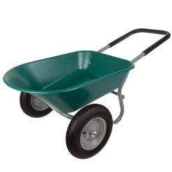 5 cu. ft. 300 lbs. Weight Capacity Heavy-Duty Dual Wheel Wheelbarrow Garden Cart by Earth Worth