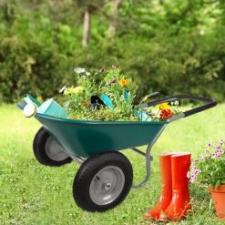 5 cu. ft. 300 lbs. Weight Capacity Heavy-Duty Dual Wheel Wheelbarrow Garden Cart by Earth Worth -GARDEN TOOLS Shop earth worth wheelbarrows 683664drc fa 1000