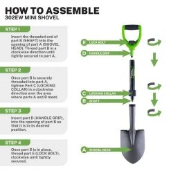 26.5 in. D x 5.25 in. Carbon Steel Blade, Plastic D-Handle Compact Collapsible Trenching Mini-Shovel by Earthwise 13 26.5 in. D x 5.25 in. Carbon Steel Blade, Plastic D-Handle Compact Collapsible Trenching Mini-Shovel by Earthwise -GARDEN TOOLS Shop earthwise shovels 302ew fa 1000