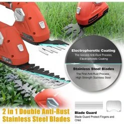 12 in. Light-Duty Cordless Grass Shears Handheld Grass Hedge Shears 2 in 1 Grass Clippers Shrub Bush Trimmer for Garden by EVEAGE -GARDEN TOOLS Shop eveage hedge shears hslbjipx1 706 ycq 44 1000