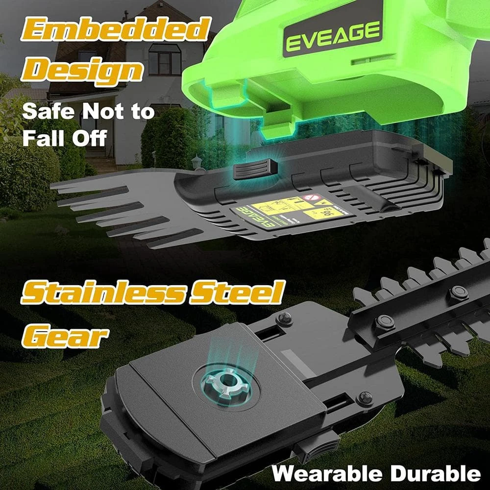 15.74 in. 20-Volt Cordless Grass Shears, Handheld Grass Trimmer, 2 in 1 Electric Grass Clippers and Power Hedge Shears by EVEAGE 7 15.74 in. 20-Volt Cordless Grass Shears, Handheld Grass Trimmer, 2 in 1 Electric Grass Clippers and Power Hedge Shears by EVEAGE - Image 5