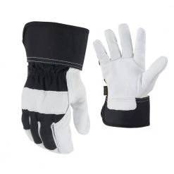 Goatskin Leather Gloves with Safety Cuff by FIRM GRIP