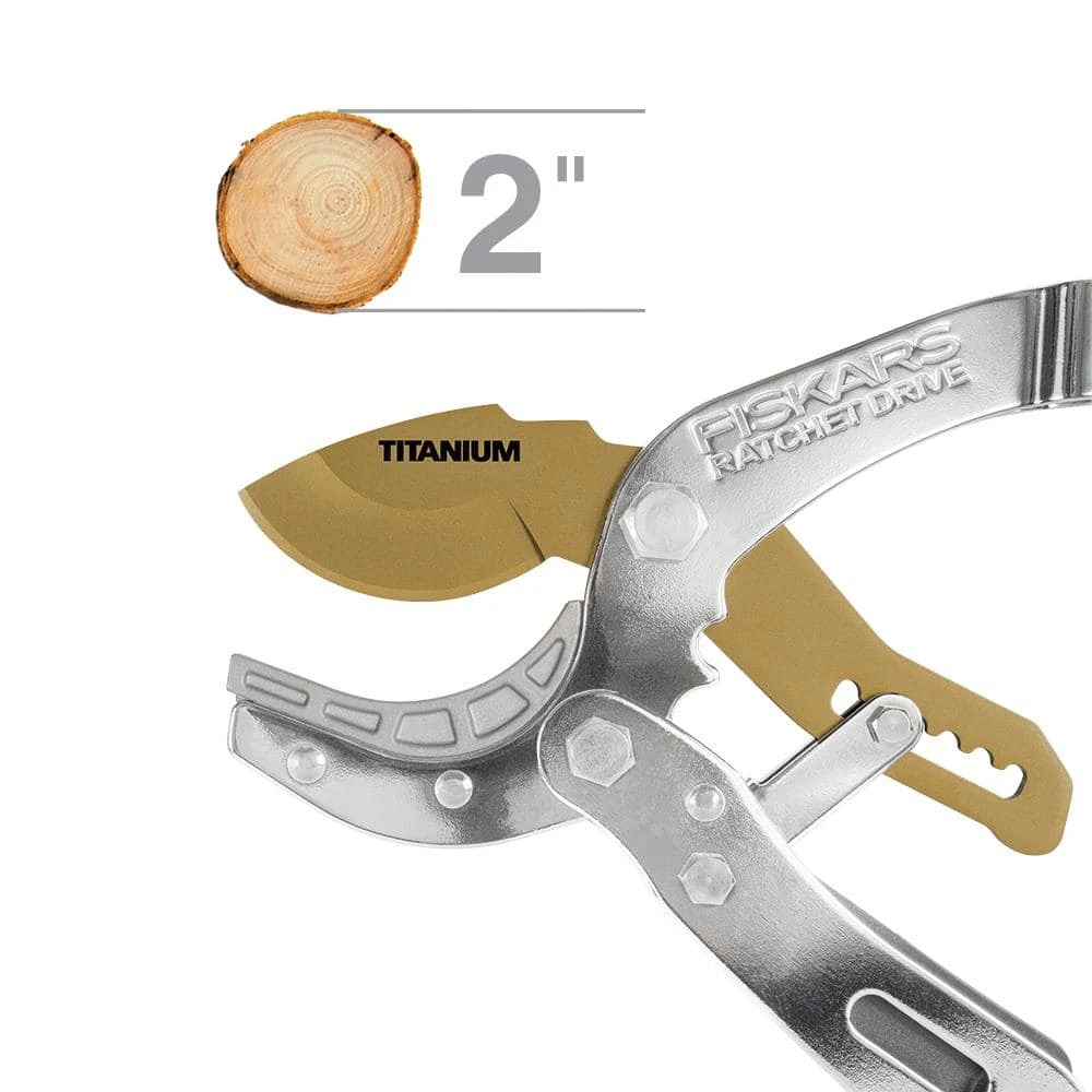 2 in. Cut Capacity Titanium Coated Steel Blade, 24 in. Anvil Ratcheting Lopper by Fiskars 5 2 in. Cut Capacity Titanium Coated Steel Blade, 24 in. Anvil Ratcheting Lopper by Fiskars - Image 3