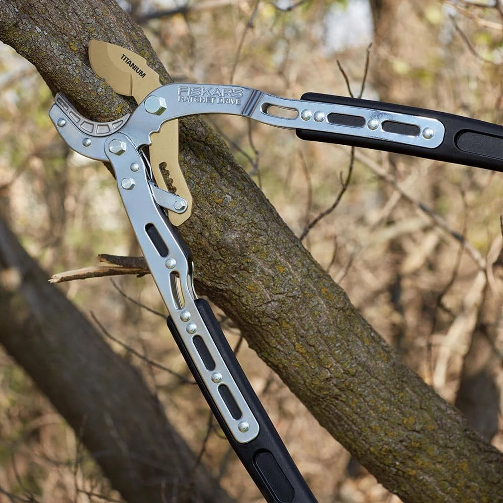 2 in. Cut Capacity Titanium Coated Steel Blade, 24 in. Anvil Ratcheting Lopper by Fiskars 4 2 in. Cut Capacity Titanium Coated Steel Blade, 24 in. Anvil Ratcheting Lopper by Fiskars - Image 2