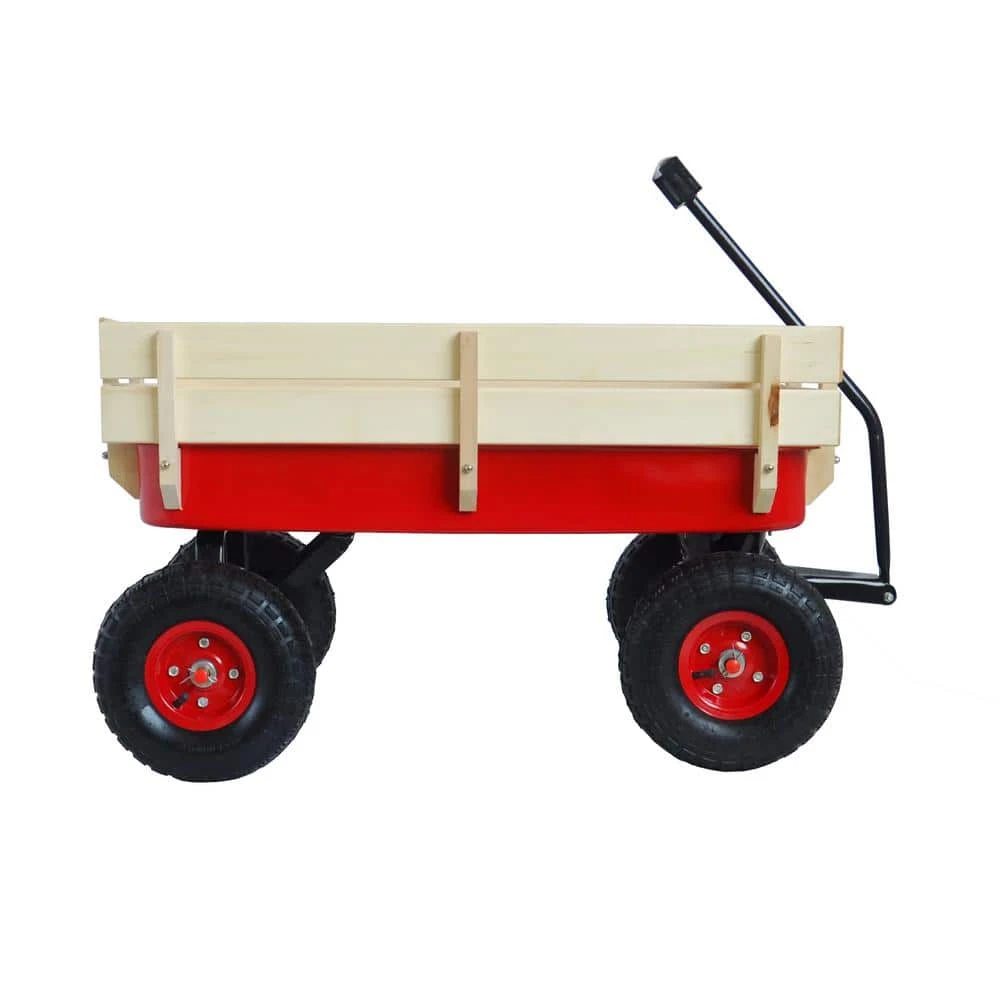 3 cu. ft. Outdoor Steel Shopping Utility Wagon Garden Cart in Red Wheel by Flynama 3 3 cu. ft. Outdoor Steel Shopping Utility Wagon Garden Cart in Red Wheel by Flynama