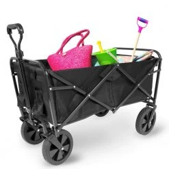 3.88 cu.ft. 600D double-layer Oxford Fabric Steel Frame Outdoor Garden Cart Collapsible Folding Wagon, Black by FORHAUZ 17 3.88 cu.ft. 600D double-layer Oxford Fabric Steel Frame Outdoor Garden Cart Collapsible Folding Wagon, Black by FORHAUZ -GARDEN TOOLS Shop forhauz garden carts hg 1199 fw black 31 1000