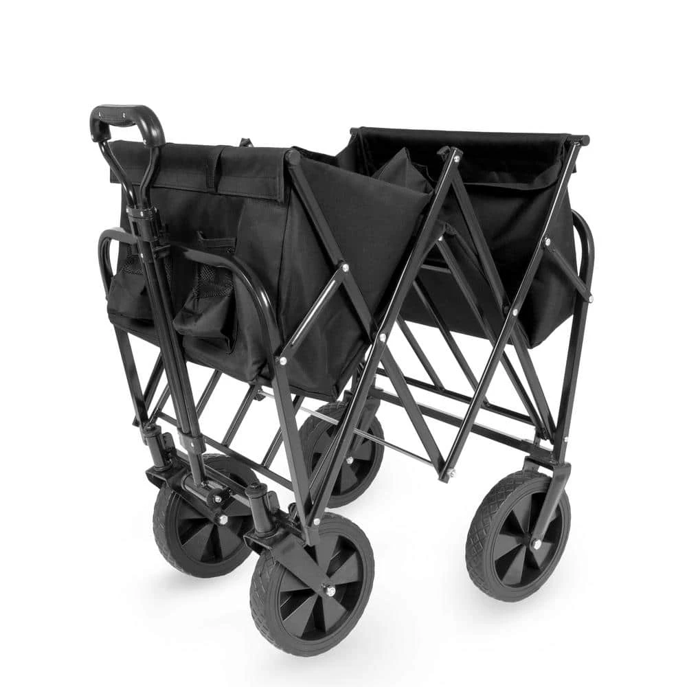 3.88 cu.ft. 600D double-layer Oxford Fabric Steel Frame Outdoor Garden Cart Collapsible Folding Wagon, Black by FORHAUZ 7 3.88 cu.ft. 600D double-layer Oxford Fabric Steel Frame Outdoor Garden Cart Collapsible Folding Wagon, Black by FORHAUZ - Image 5