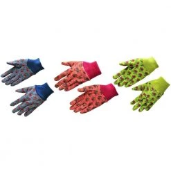 Soft Jersey Kids Green/Red/Blue Gloves (3-Pair) by G & F Products