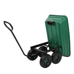 Plastic Garden Cart in Green with Wheels by Winado -GARDEN TOOLS Shop garden carts 844221243316 1f 1000