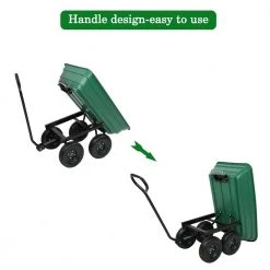 Plastic Garden Cart in Green with Wheels by Winado -GARDEN TOOLS Shop garden carts 844221243316 44 1000