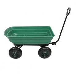 Plastic Garden Cart in Green with Wheels by Winado