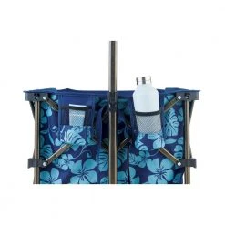 36 in. 7 cu. ft. Collapsible Fabric Garden Cart Beach Wagon with Storage Bag and Beverage Holders in Blue Flowers by BLISS HAMMOCKS -GARDEN TOOLS Shop garden carts bhw 100 bf 1f 1000