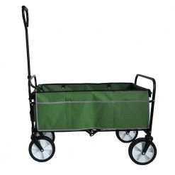 Serga 3.24 cu. ft. Foldable Portable Steel Outdoor Camping Garden Cart Green by Unbranded