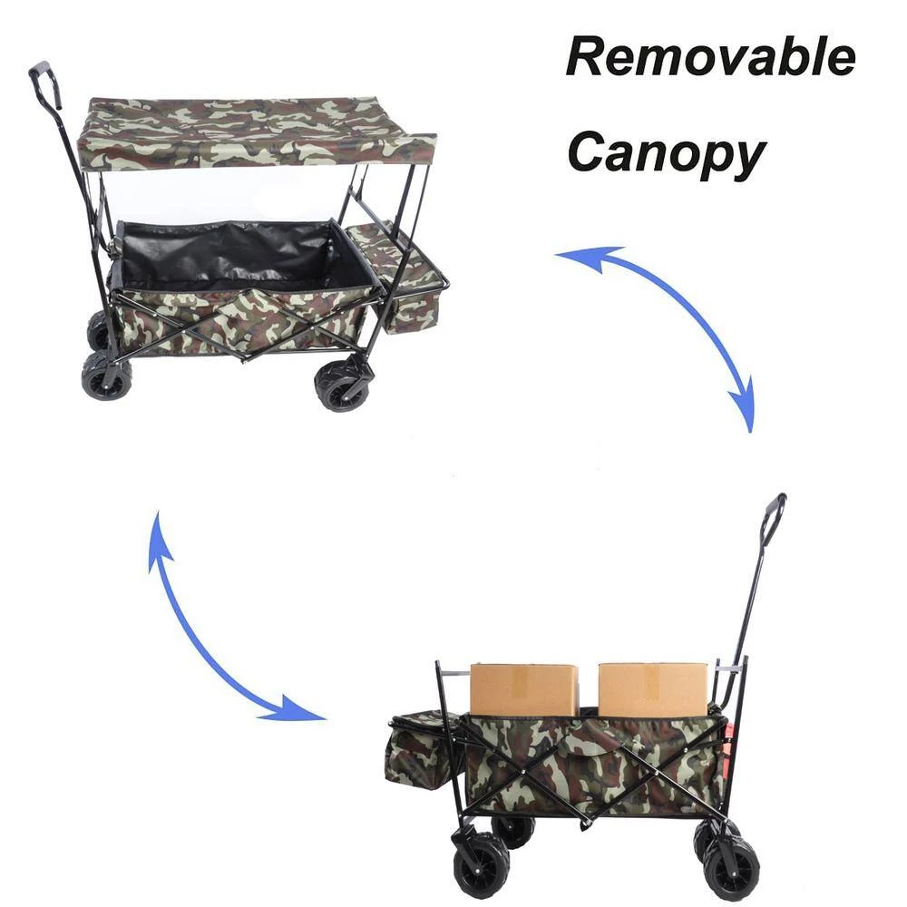 Serga 3.53 cu. ft. Foldable Portable Multifunction Steel Outdoor Camping Garden Cart Camouflage by Unbranded 7 Serga 3.53 cu. ft. Foldable Portable Multifunction Steel Outdoor Camping Garden Cart Camouflage by Unbranded - Image 5