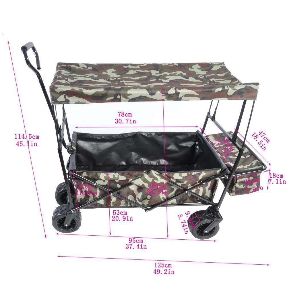 Serga 3.53 cu. ft. Foldable Portable Multifunction Steel Outdoor Camping Garden Cart Camouflage by Unbranded 8 Serga 3.53 cu. ft. Foldable Portable Multifunction Steel Outdoor Camping Garden Cart Camouflage by Unbranded - Image 6