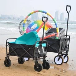 1.35 cu. ft. Black and Blue Fabric Steel Frame Folding Wagon Garden Cart for Shopping Beach by Unbranded -GARDEN TOOLS Shop garden carts cxxbk gi35705w227 cart01 31 1000