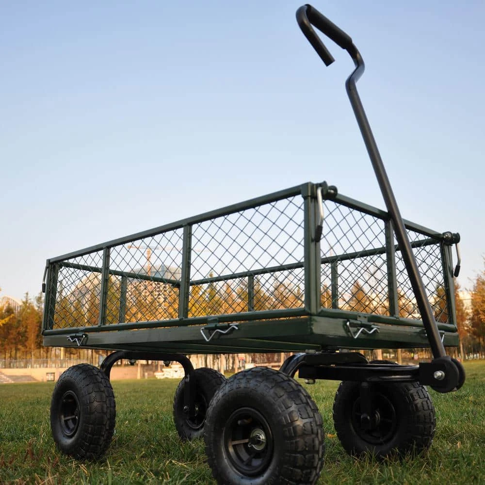 3.54 cu. ft. Collapsible Steel Garden Cart Green Utility Cart Foldable Wagon Cart by Unbranded 12 3.54 cu. ft. Collapsible Steel Garden Cart Green Utility Cart Foldable Wagon Cart by Unbranded - Image 10