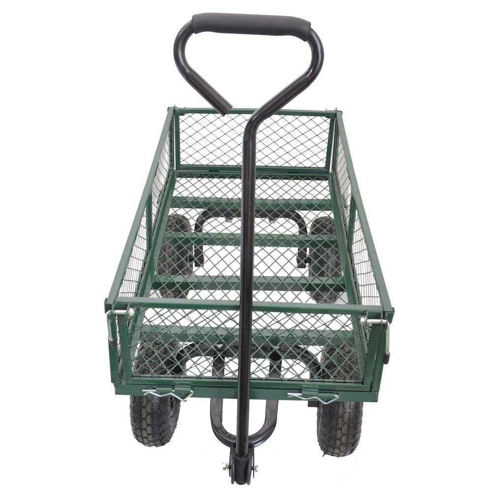 3.54 cu. ft. Collapsible Steel Garden Cart Green Utility Cart Foldable Wagon Cart by Unbranded 6 3.54 cu. ft. Collapsible Steel Garden Cart Green Utility Cart Foldable Wagon Cart by Unbranded - Image 4