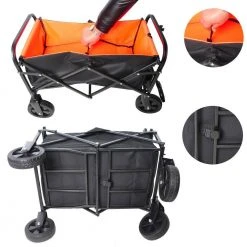 4 cu. ft. Steel Folding Garden Cart with Fabric Bin, Folding Wagon Garden Shopping Beach Cart (Black Plus Yellow) by Afoxsos -GARDEN TOOLS Shop garden carts djmx044 31 1000