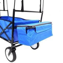 2.6 cu. ft. Folding Utility Cargo Wagon Fabric Garden Cart in Blue with Removable Canopy and Cup Holders by Afoxsos -GARDEN TOOLS Shop garden carts djmx693 bu 76 1000
