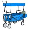 3.7 cu. ft. Collapsible Utility Cargo Wagon Fabric Garden Cart in Blue with Removable Canopy and Cup Holders by Afoxsos -GARDEN TOOLS Shop garden carts djmx717 64 1000