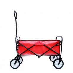 3 cu.ft. Durable Outdoor Utility Folding Steel Wagon Red Garden Shopping Beach Cart Garden Cart by Unbranded