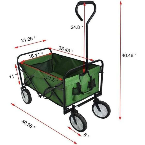 3.5 cu. ft. Steel Garden Cart, Green by Unbranded 4 3.5 cu. ft. Steel Garden Cart, Green by Unbranded - Image 2