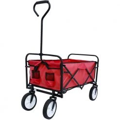 3.5 cu. ft. Steel Garden Cart, Red by Unbranded