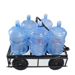 2.9 cu.ft. Steel Frame Laborsaving Wagon Cart Garden Cart Trucks in Black by Afoxsos -GARDEN TOOLS Shop garden carts hdmx1071 1d 1000