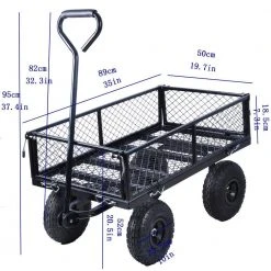 2.9 cu.ft. Steel Frame Laborsaving Wagon Cart Garden Cart Trucks in Black by Afoxsos -GARDEN TOOLS Shop garden carts hdmx1071 44 1000