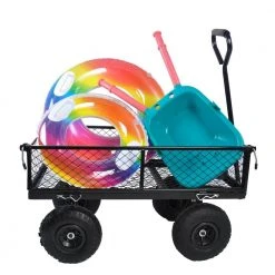 2.9 cu.ft. Steel Frame Laborsaving Wagon Cart Garden Cart Trucks in Black by Afoxsos -GARDEN TOOLS Shop garden carts hdmx1071 66 1000