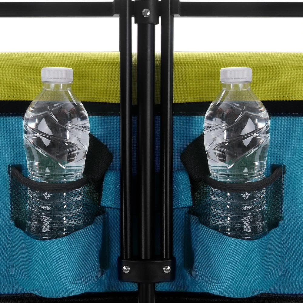 5.5 cu. ft. Blue Fabric Wagon Shopping Beach Garden Cart with Seat Belt and Big Wheels by Afoxsos 8 5.5 cu. ft. Blue Fabric Wagon Shopping Beach Garden Cart with Seat Belt and Big Wheels by Afoxsos - Image 6